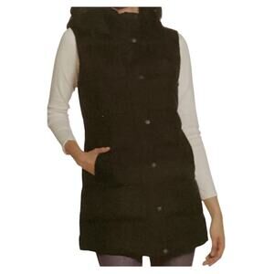 Weatherproof Womens Black Hooded Quilted Longline Vest L